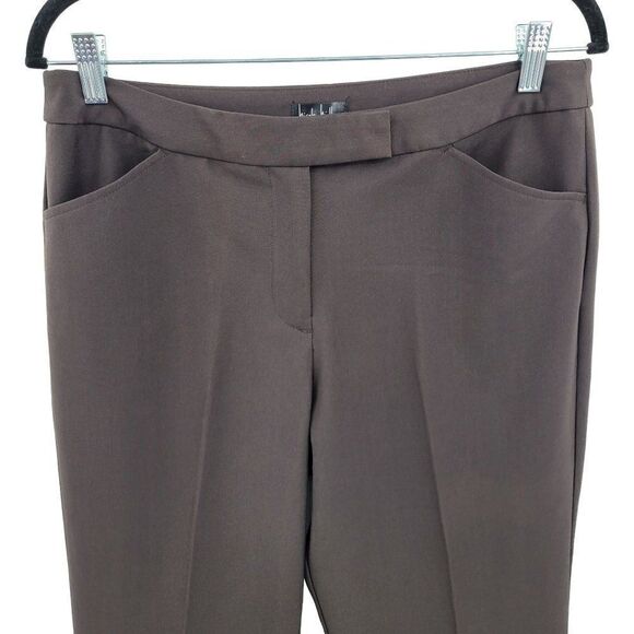 Vintage 90s Nicole Miller Flare Dress Pants 10 Brown High-Rise Stretch Career - Picture 5 of 12